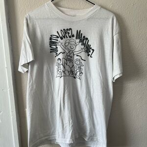 White Short-Sleeve Single Stitch Graphic Tee - Lopez Martinez